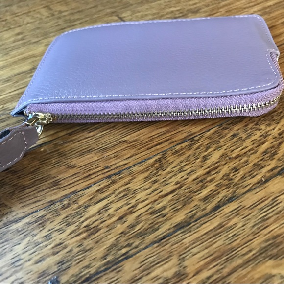 Dark mauve/purple leather wallet - Picture 3 of 4
